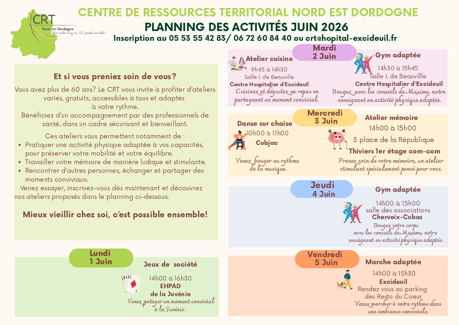 CRT planning activité Juin